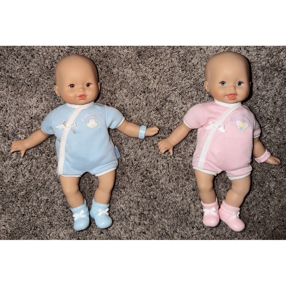 Lot of 2 Fisher-Price Little Mommy Baby Dolls Blue Pink Outfit Vintage 2004/2005